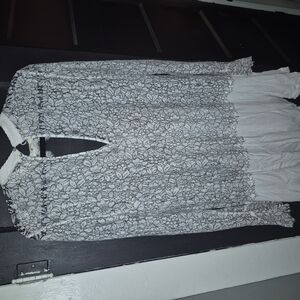 Free People Black and White Tiered Halter Dress